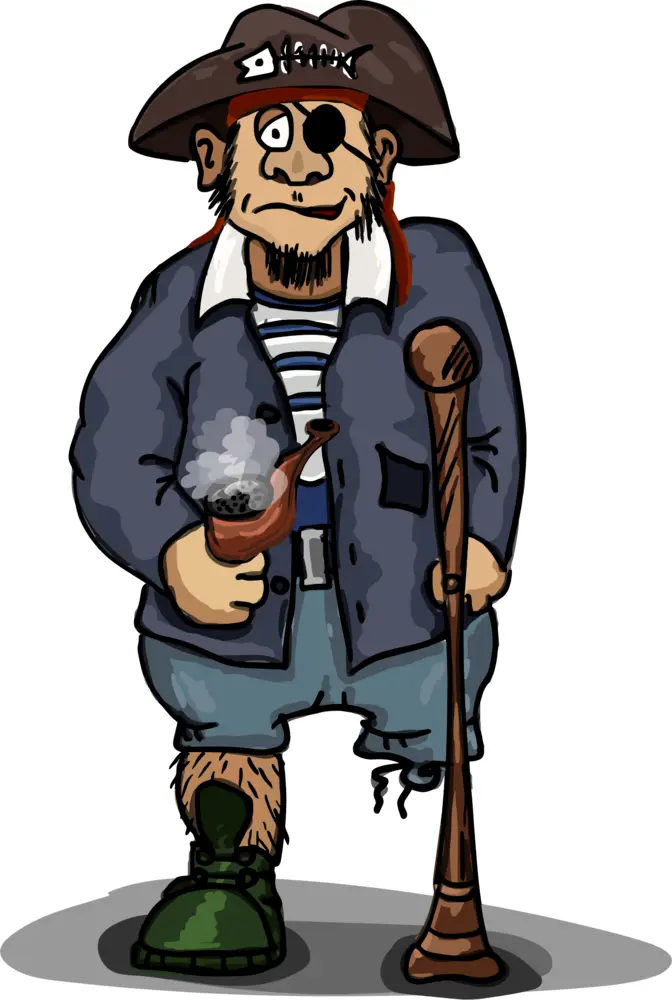 Pirate with Pipe and Wooden Leg