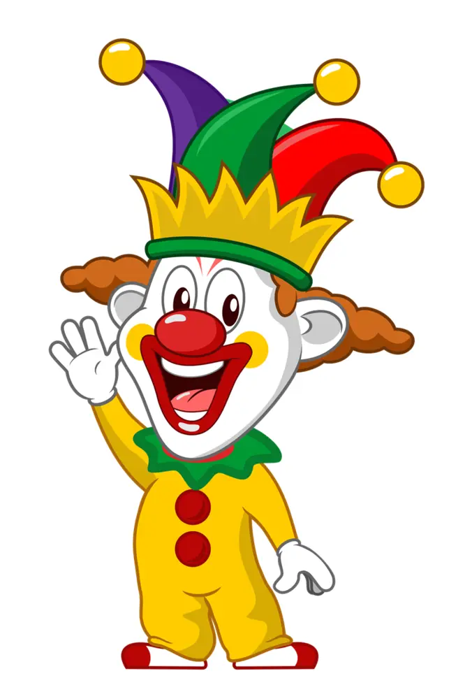 Colorful Clown Waving