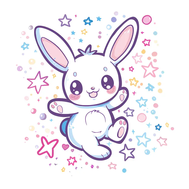 Adorable Cute Bunny with Stars