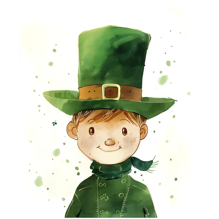 Boy in Green Leprechaun Hat