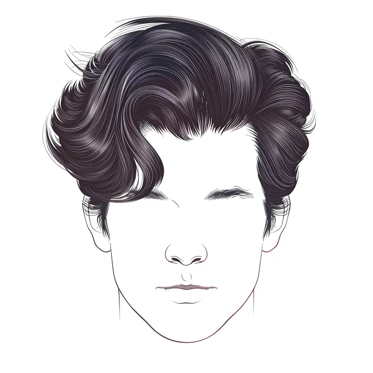 Black Wavy Hair Illustration