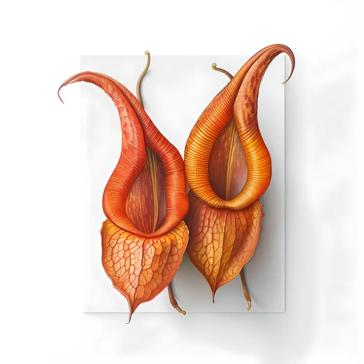 Orange Pitcher Plants Illustration