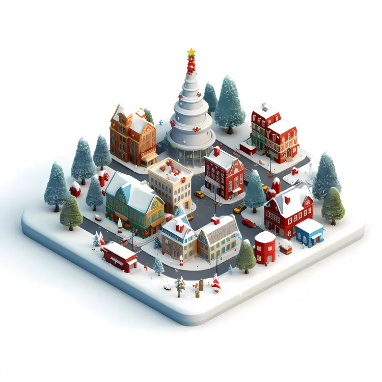 Christmas Square with Festive Decorations