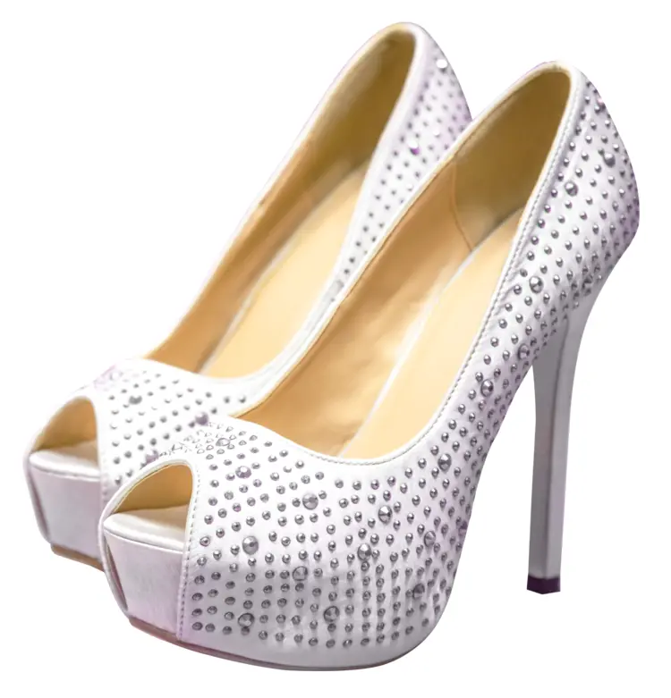 Elegant White High Heels with Rhinestones
