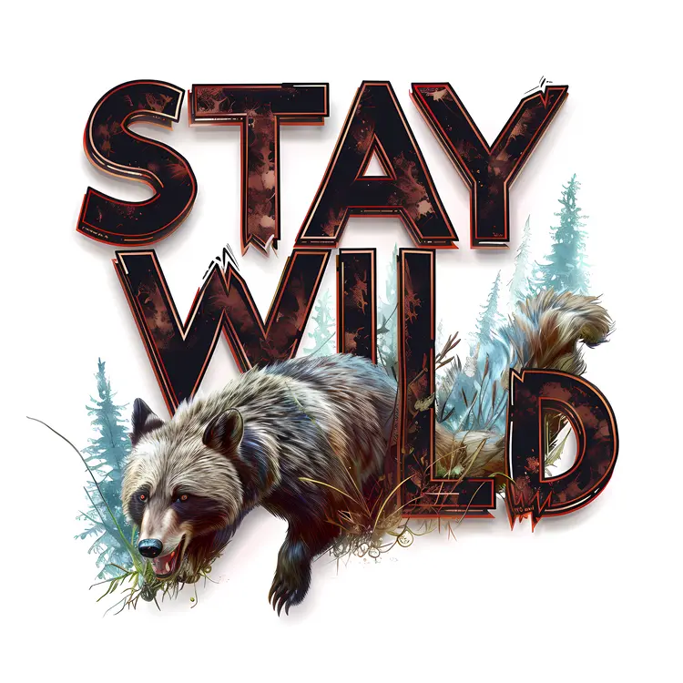 Stay Wild Graffiti with Raccoon