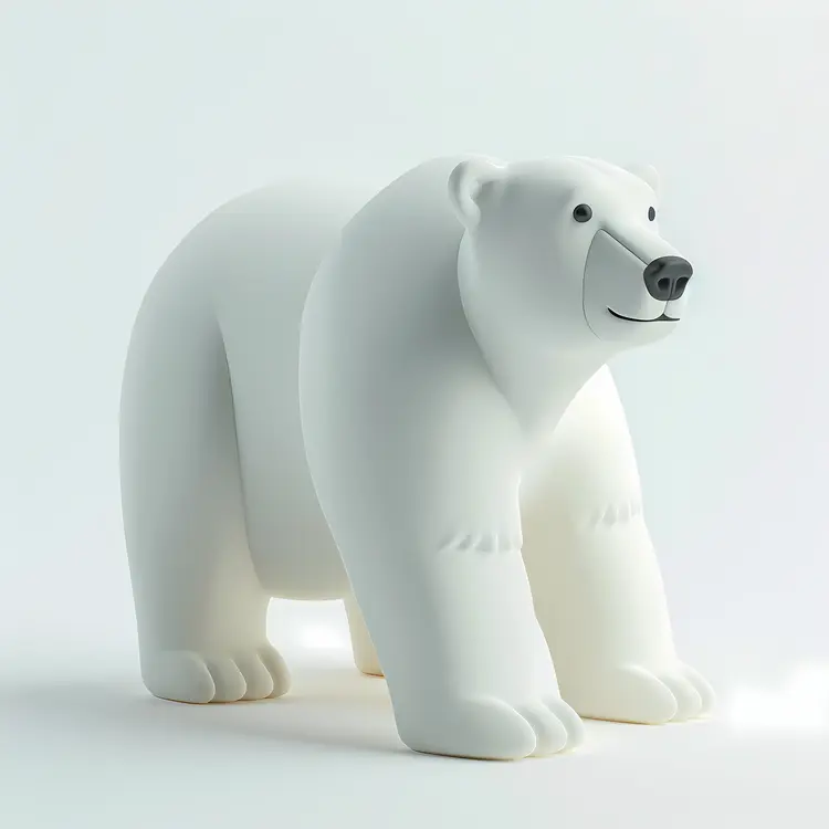 Minimalist Polar Bear Standing