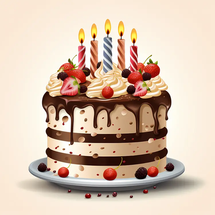 Delicious Birthday Cake with Candles