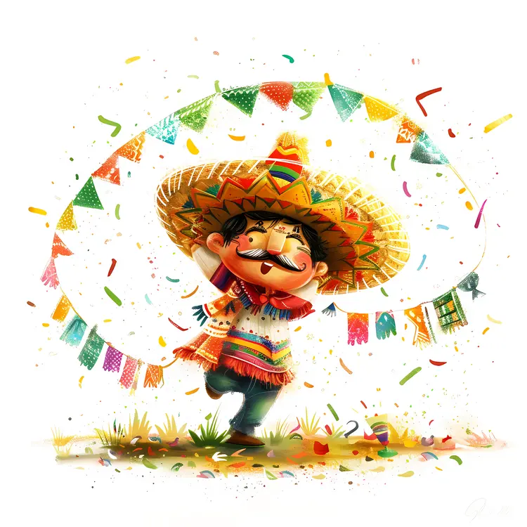 Joyful Celebration with Sombrero