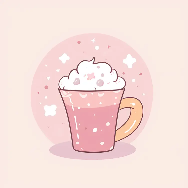 Cute Pink Cup with Whipped Cream