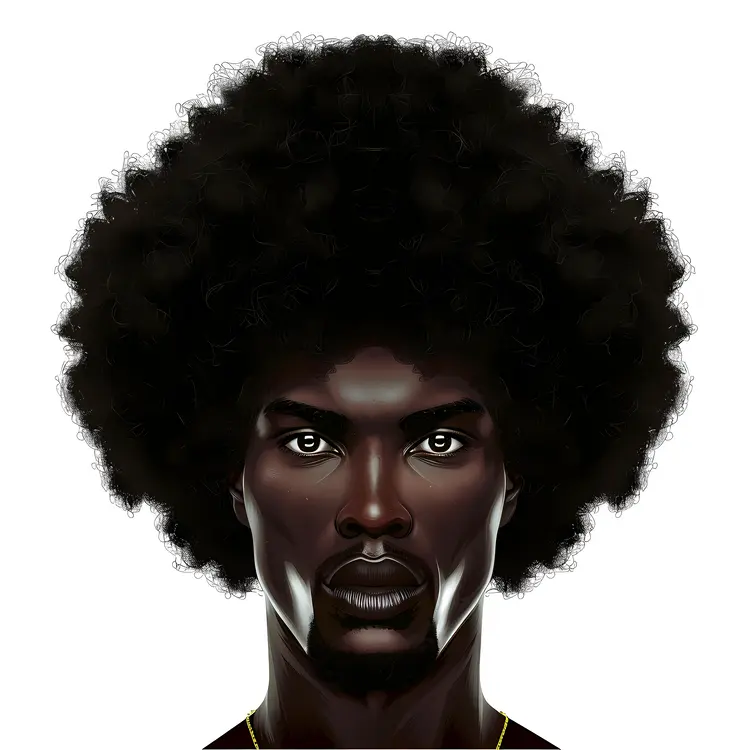 Stylized Afro Hair Illustration