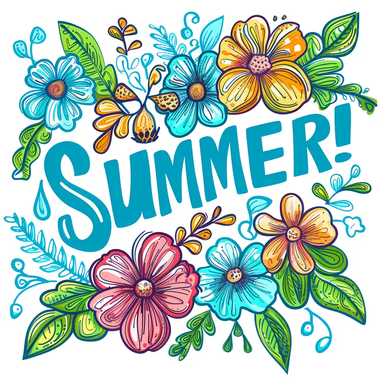 Colorful Flowers Celebrating Summer