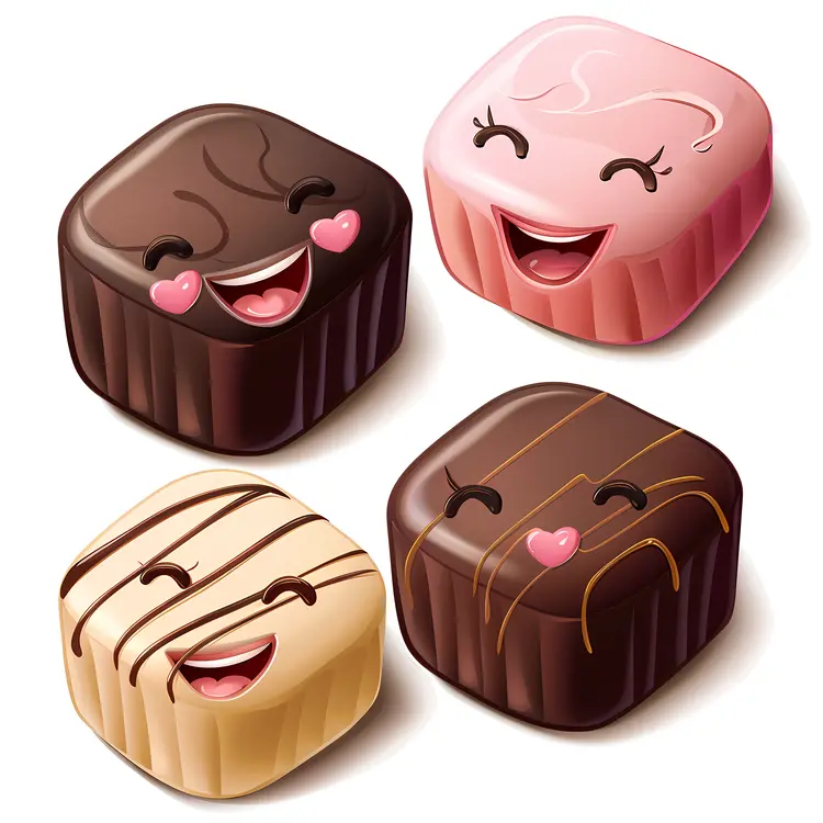 Cute Chocolates with Smiling Faces