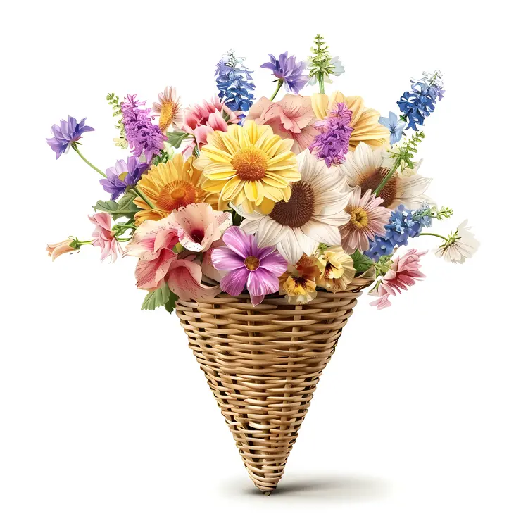Colorful Flower Basket Bouquet