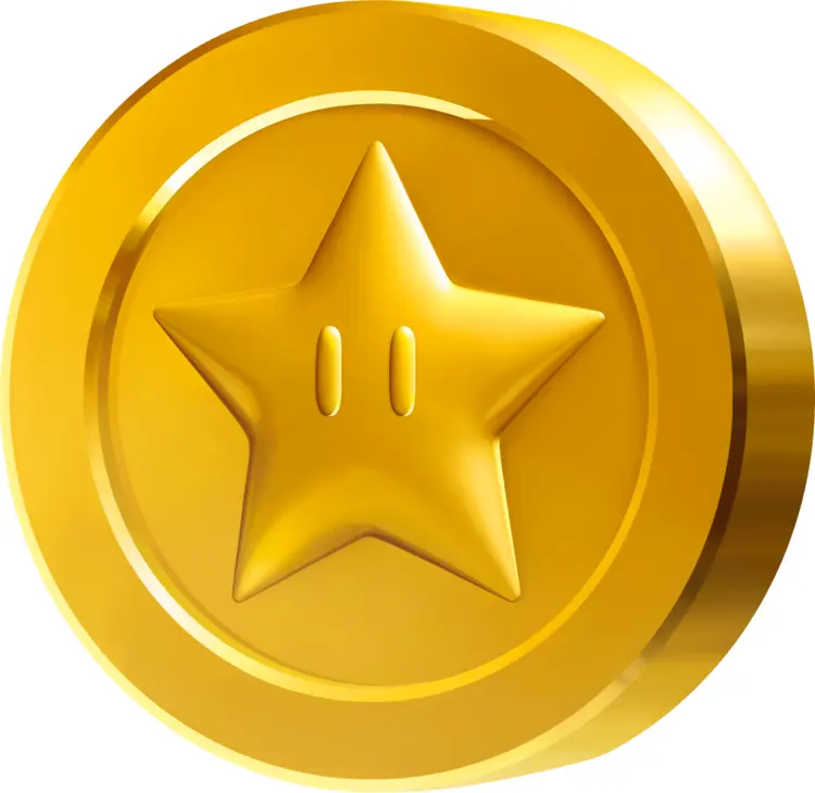 Gold Coin with Star Emblem