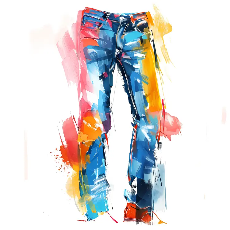 Colorful Artistic Jeans Illustration