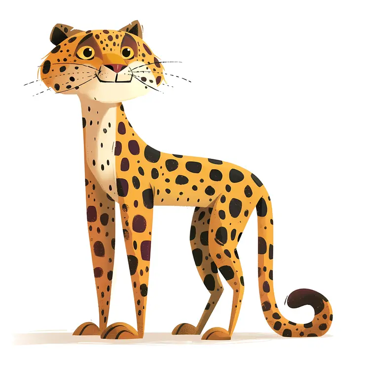 Happy Leopard Cartoon Illustration