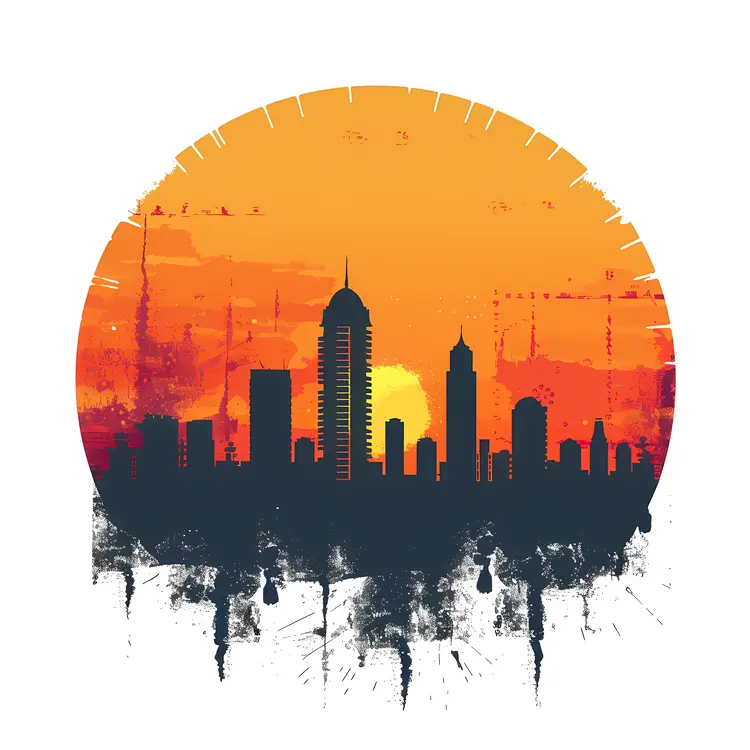 Sunset Skyline Silhouette