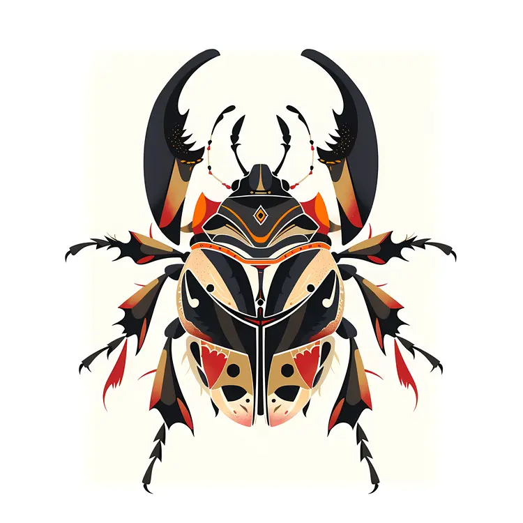 Stylized Patterned Beetle Illustration