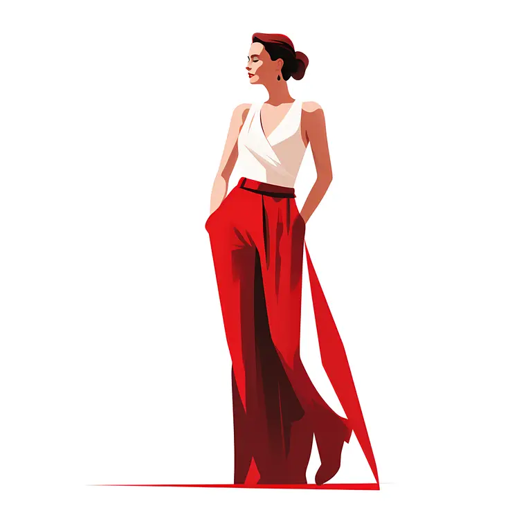 Stylish Woman in Red Pants