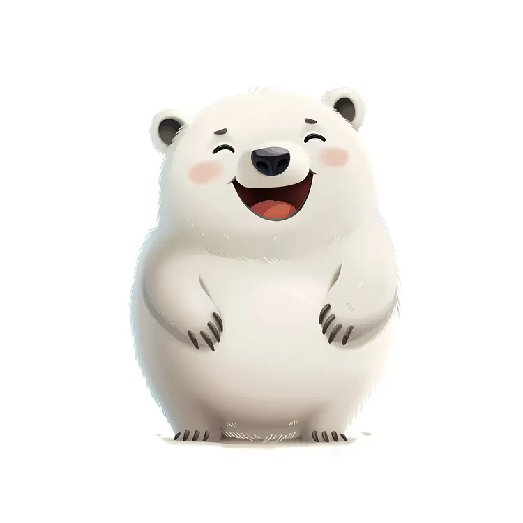Laughing White Bear Cartoon