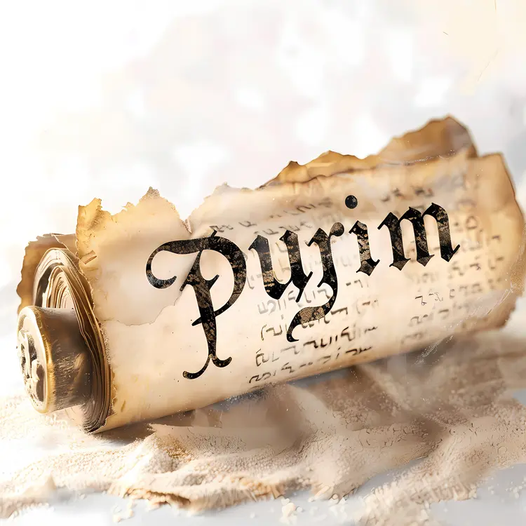 Ancient Scroll with Purim Text