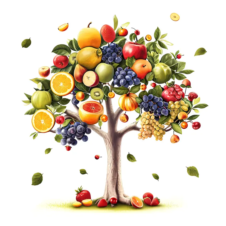 Fruit Tree with Various Fruits