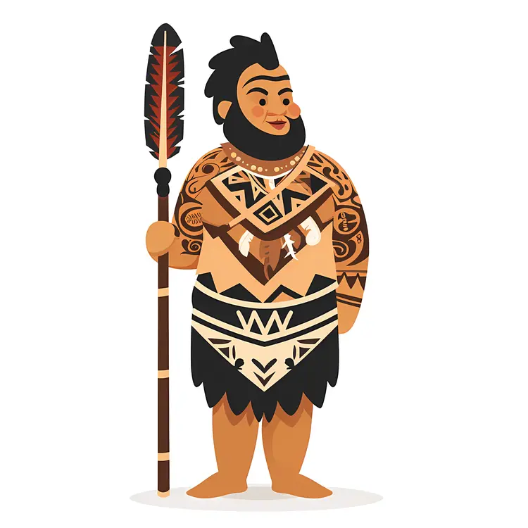 Tattooed Man with Spear