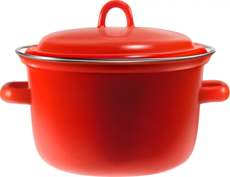 Red Pot with Lid