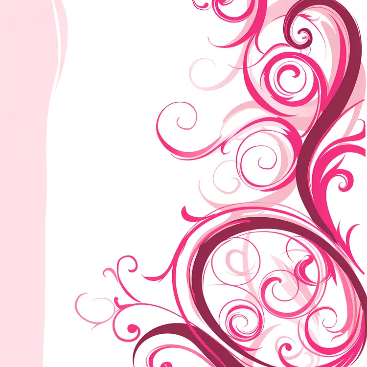Elegant Pink Floral Swirls Abstract Art