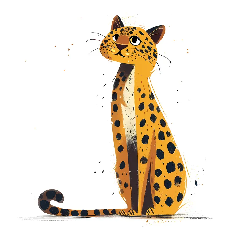 Colorful Leopard Illustration with Artistic Spots