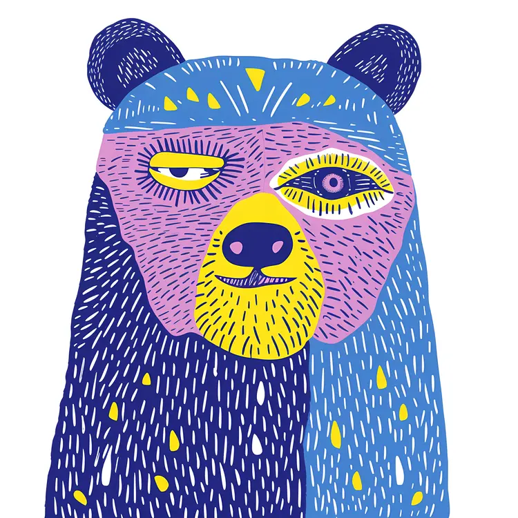 Colorful Bear Illustration