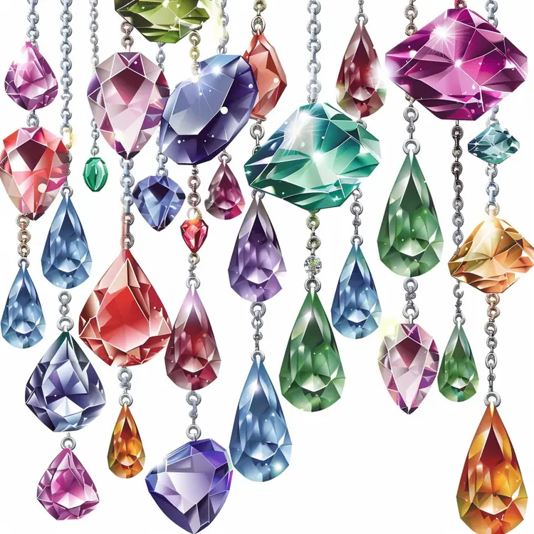 Hanging Colorful Gemstones