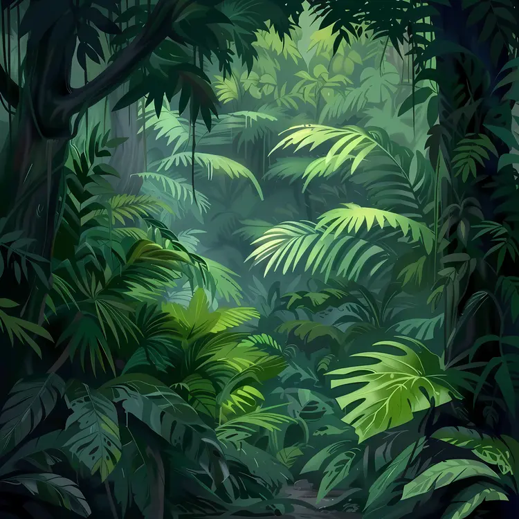 Dense Jungle with Lush Greenery