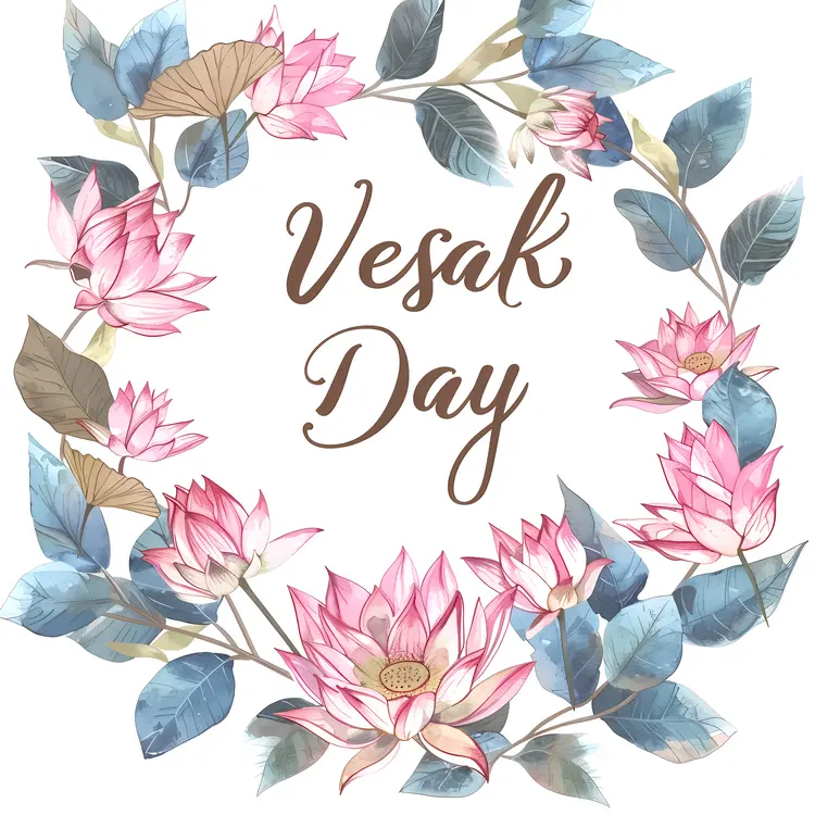 Vesak Day Wreath with Lotus Flowers
