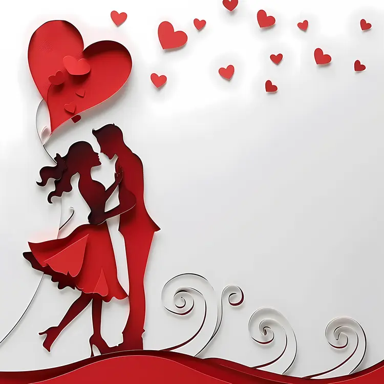 Romantic Couple with Heart Balloon