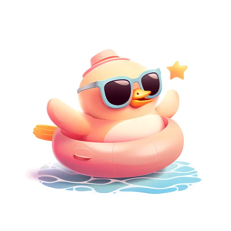 Cool Duck in Summer Pool