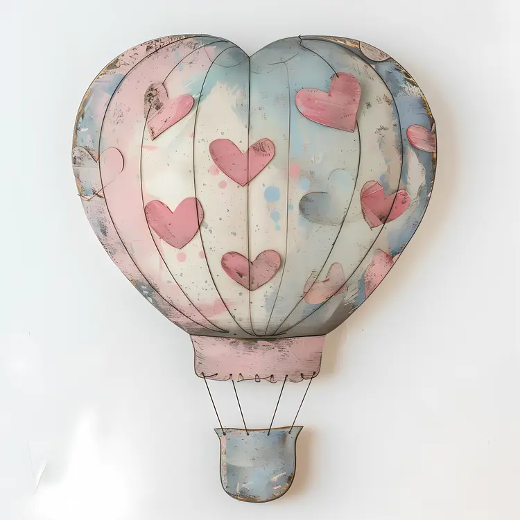 Hot Air Balloon with Heart Pattern