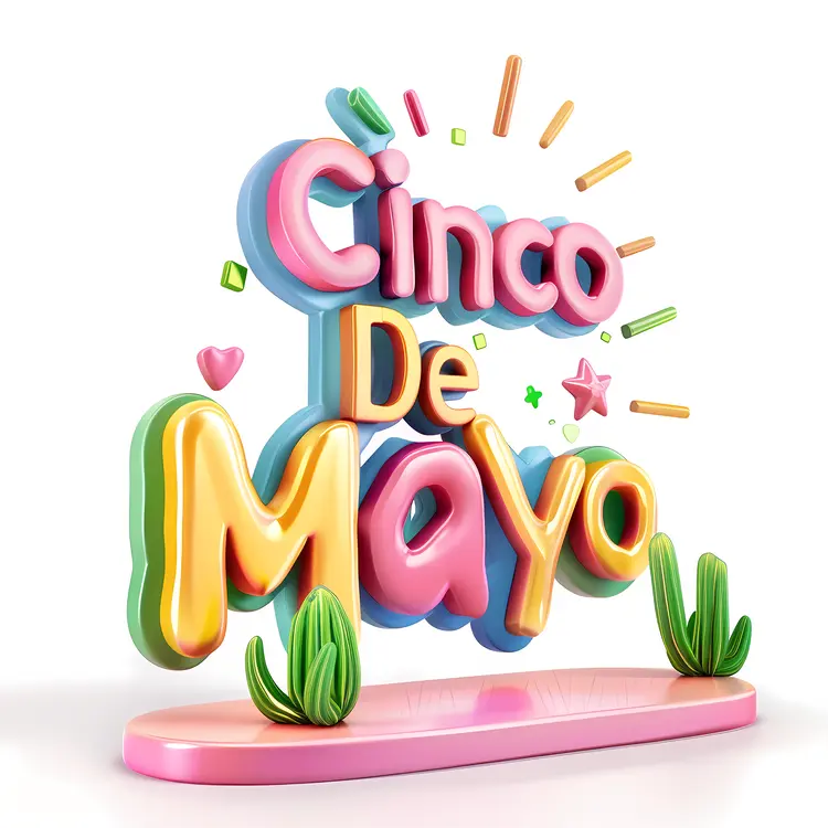 Cinco de Mayo Colorful Text