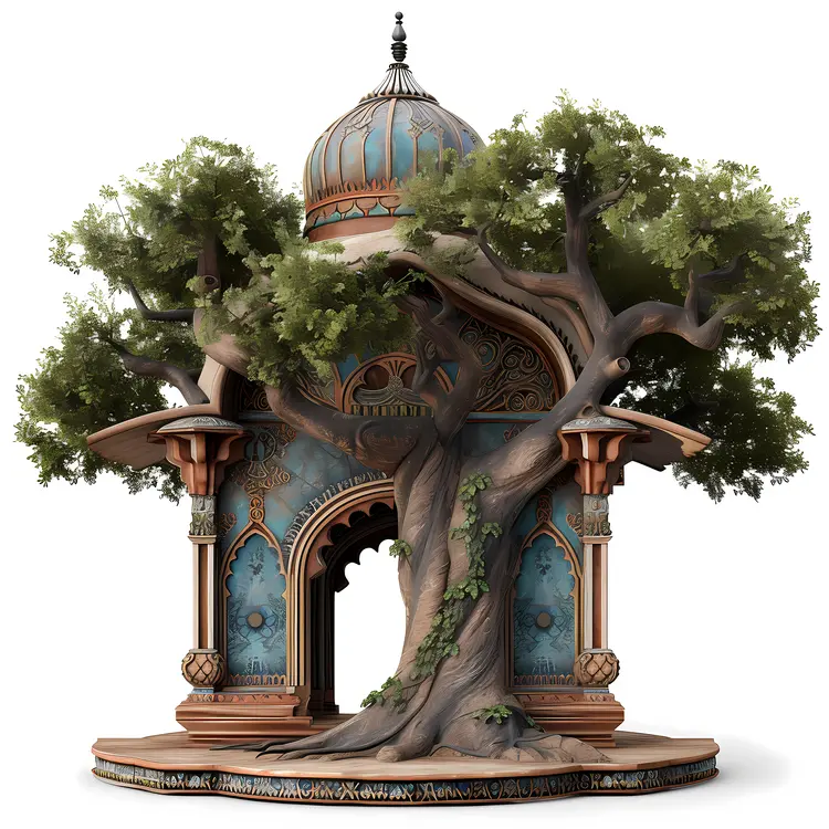 Tree Growing Through a Pavilion