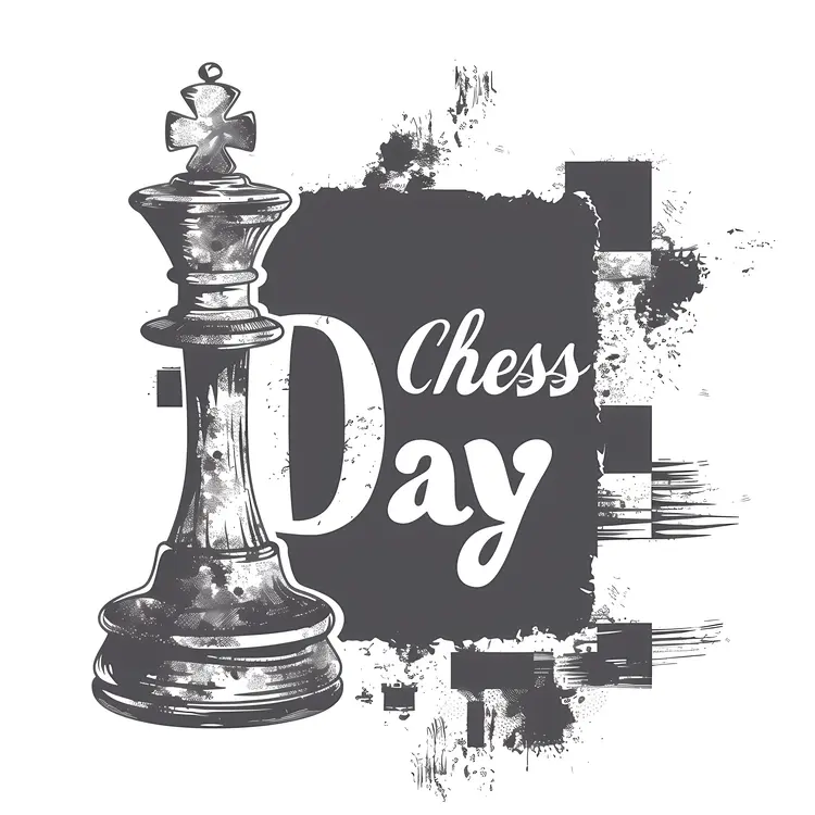 Chess Day Celebration with King Chess Piece
