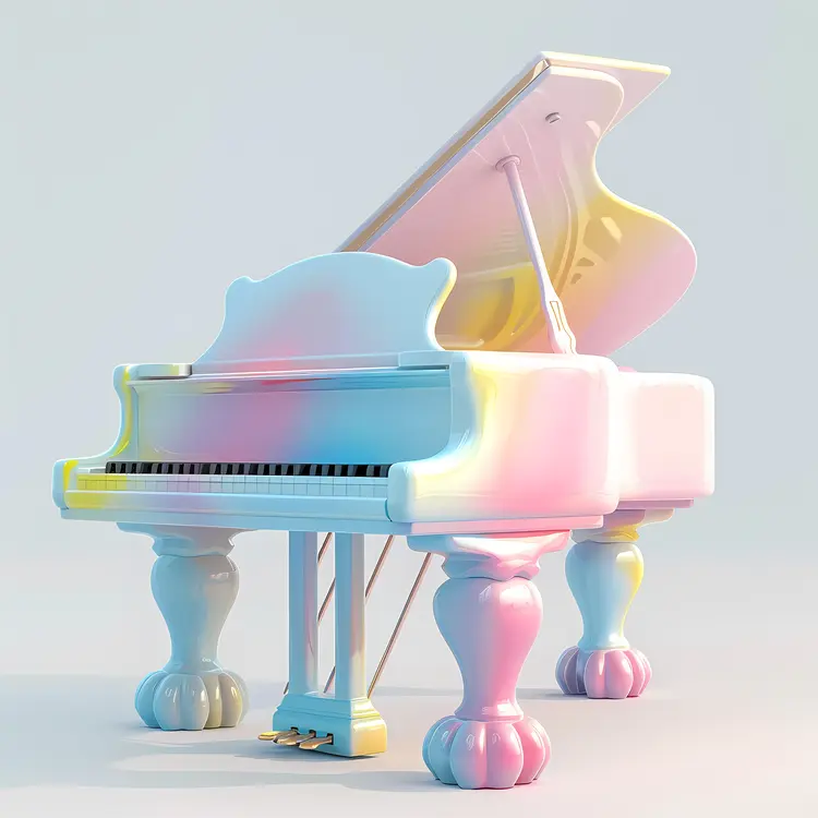 Vibrant Colorful Grand Piano