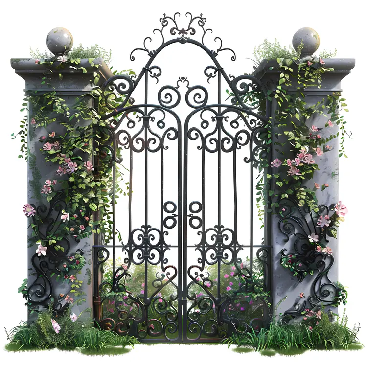 Charming Floral Gate with Greenery