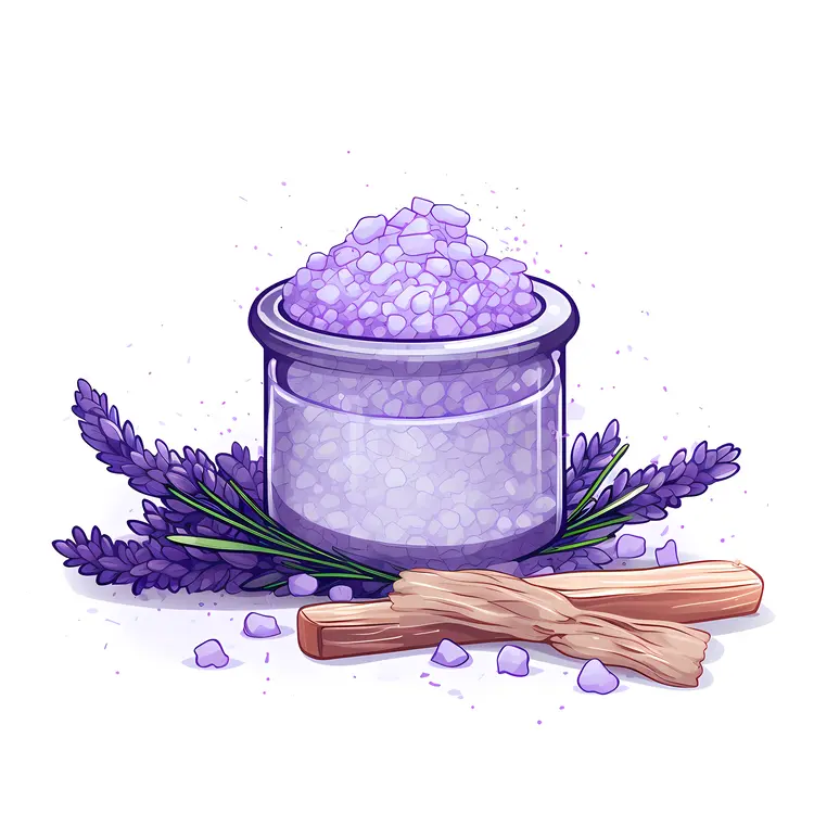 Lavender Bath Salts with Lavender Flowers
