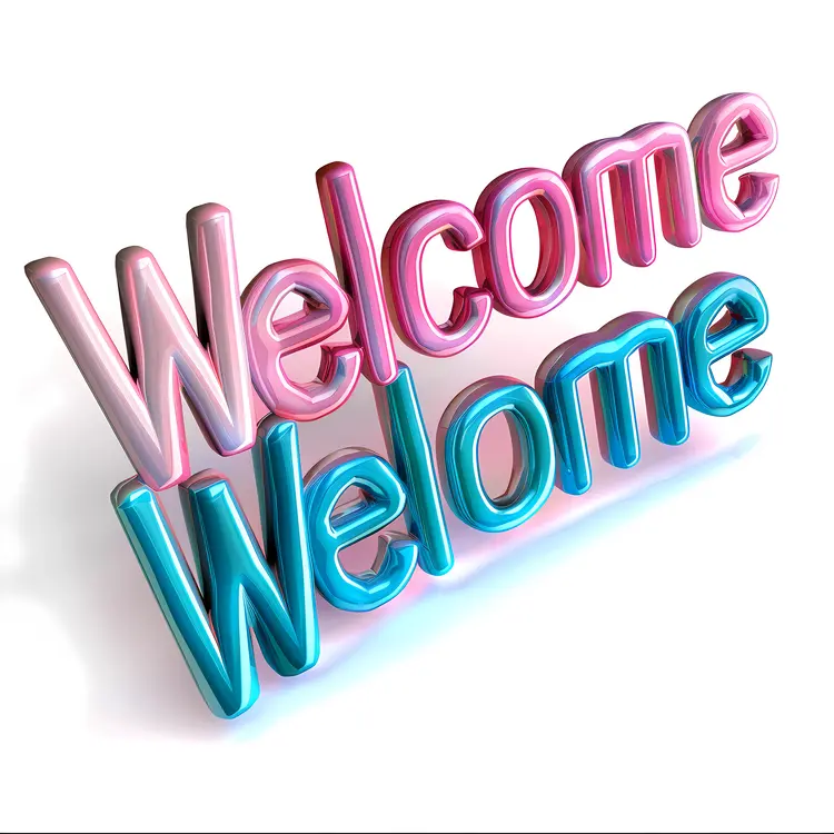 Colorful 3D Welcome Message