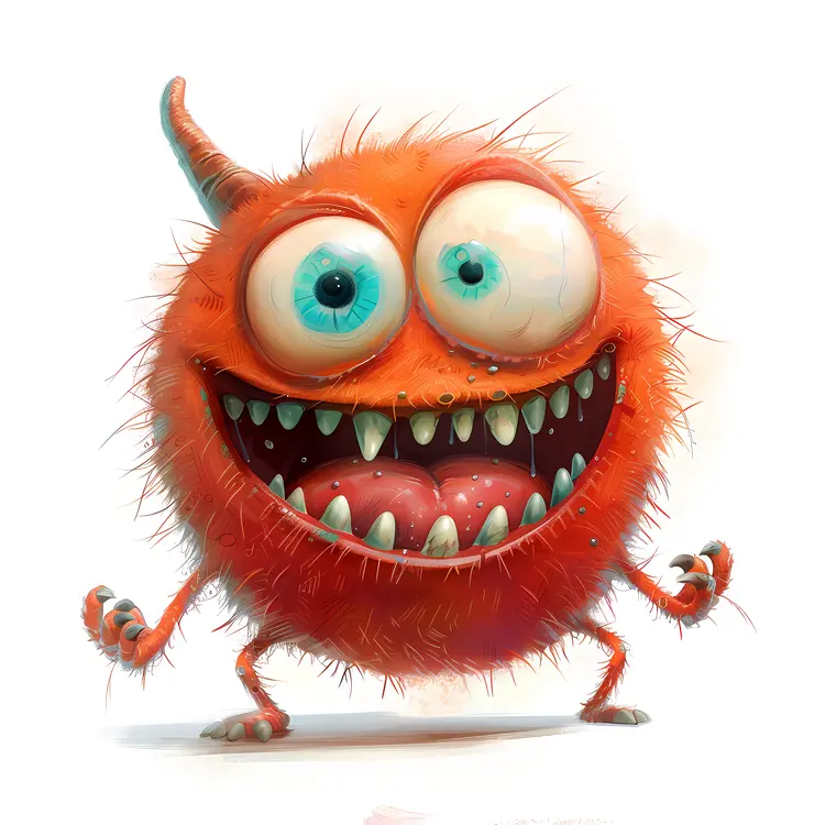 Funny Furry Orange Monster