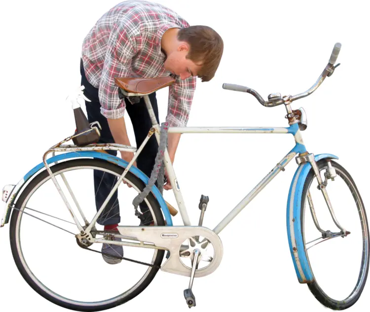 Man Fixing a Bicycle