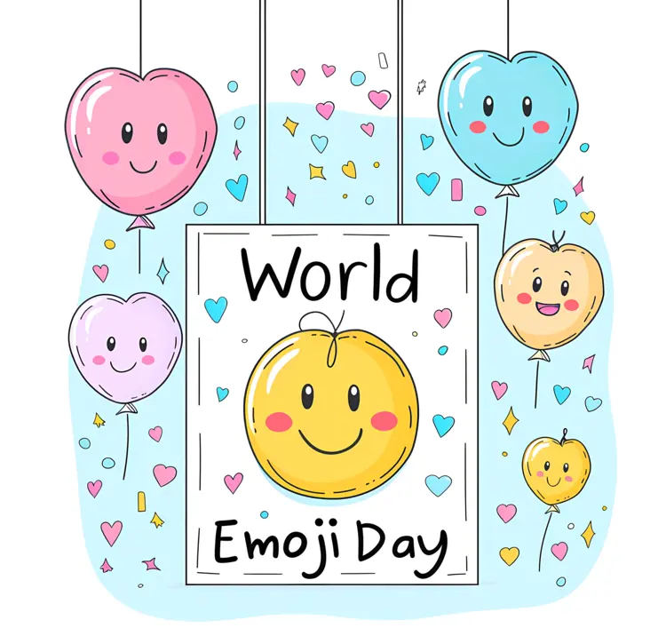 World Emoji Day Celebration with Cute Balloons