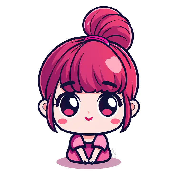 Cute Girl with Pink Hair