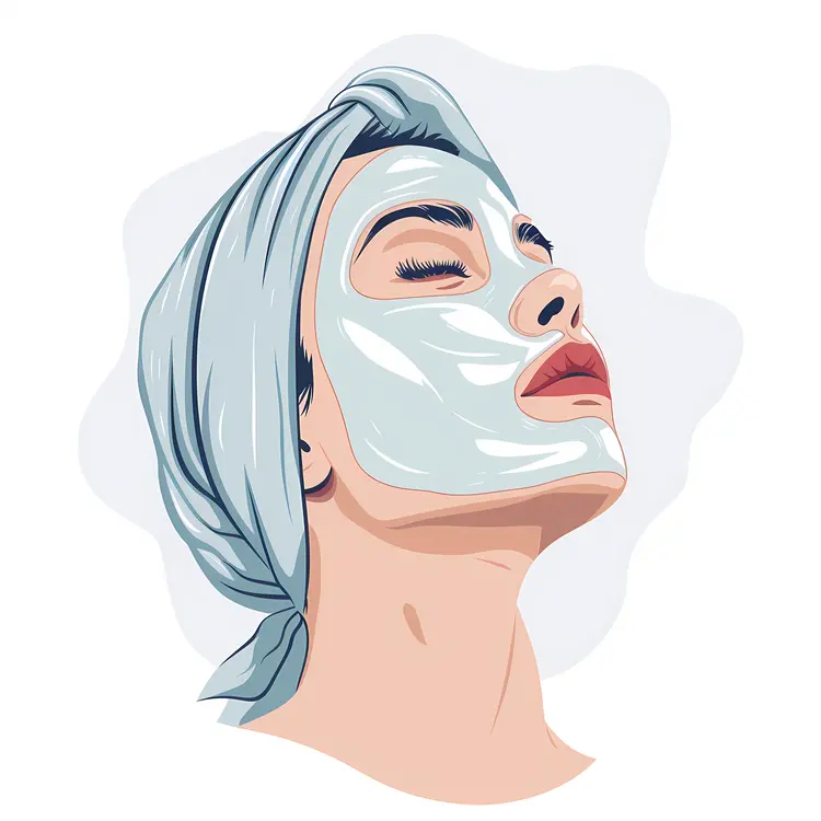 Woman with Shiny Face Mask