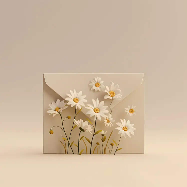 Cute Daisies in Envelope